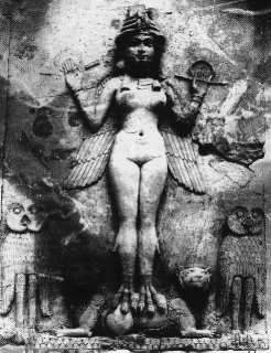 Lilith, en stenrelif frn Mesopotamien.